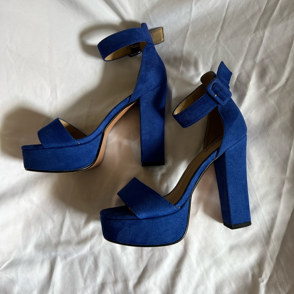 Royal Blue Platform Pumps
